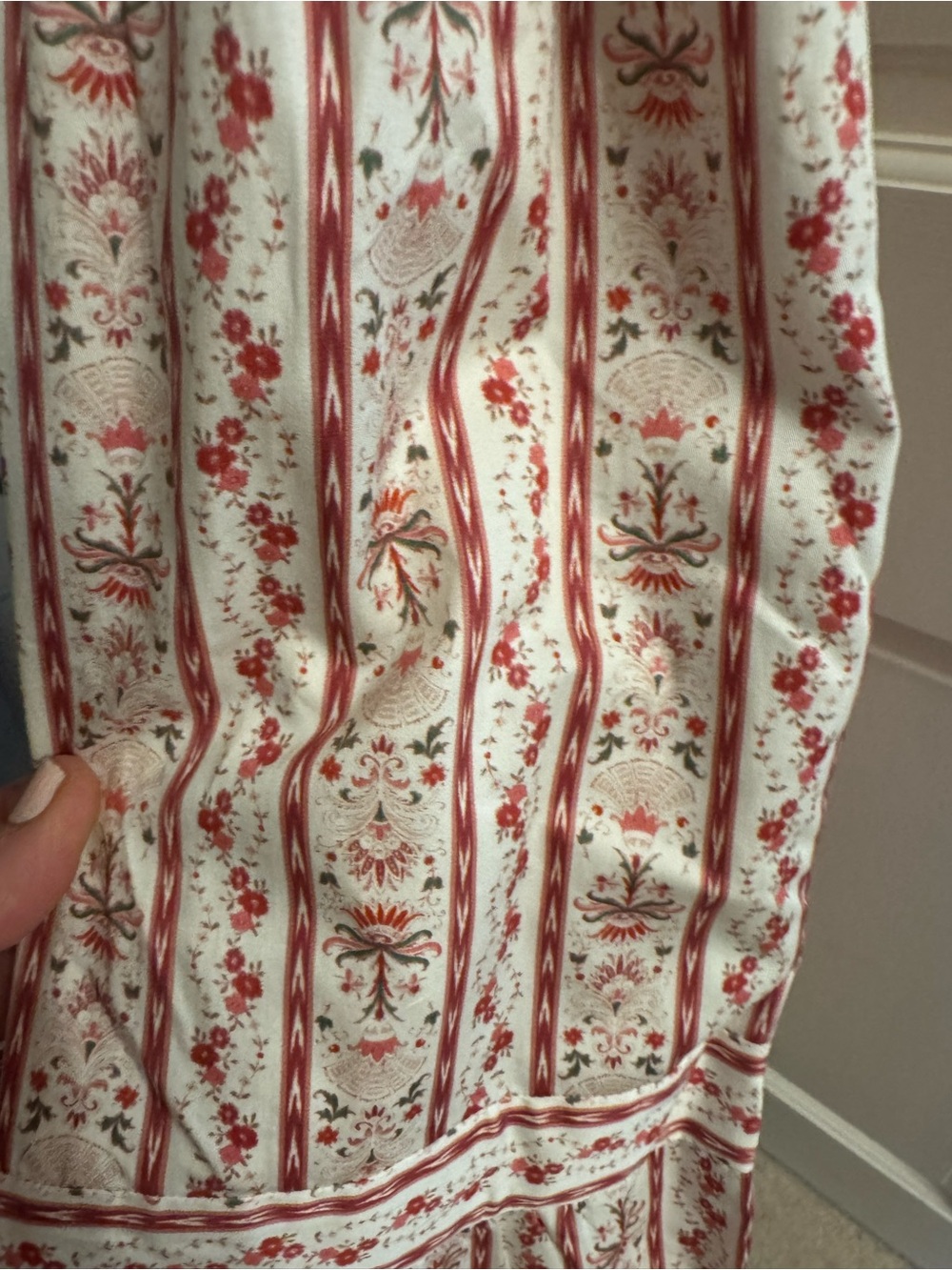 Hill House Red and Cream Smocked Floral Maxi Dress - Picture 6 of 6